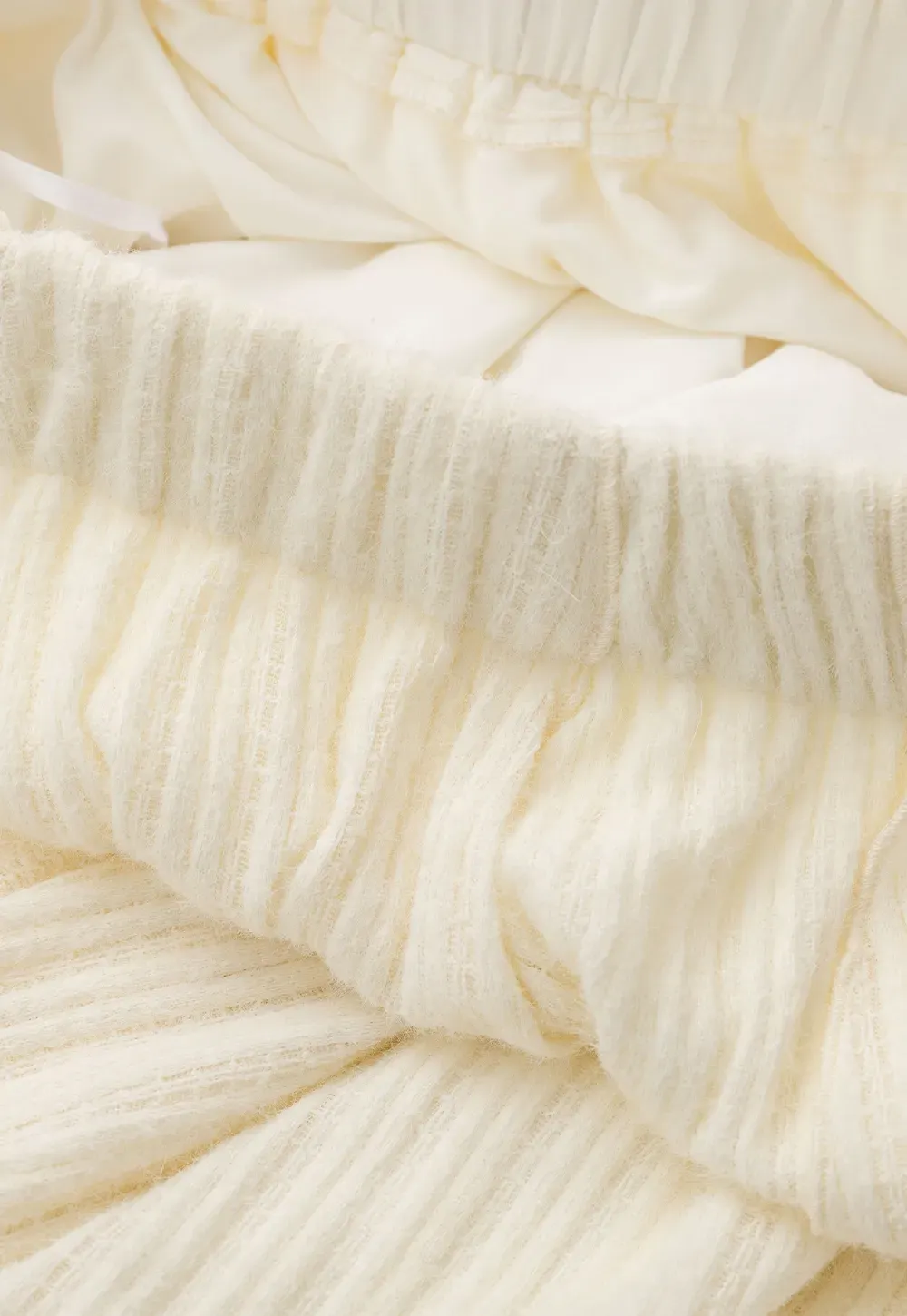 Asymmetrical Hem Ribbed Knit Skirt