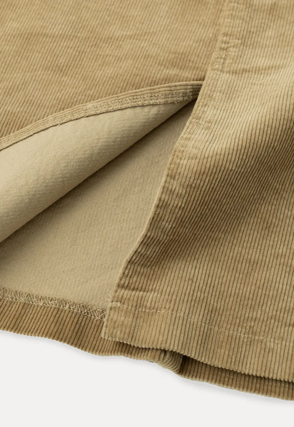 Corduroy A-Line Skirt with Front Slit