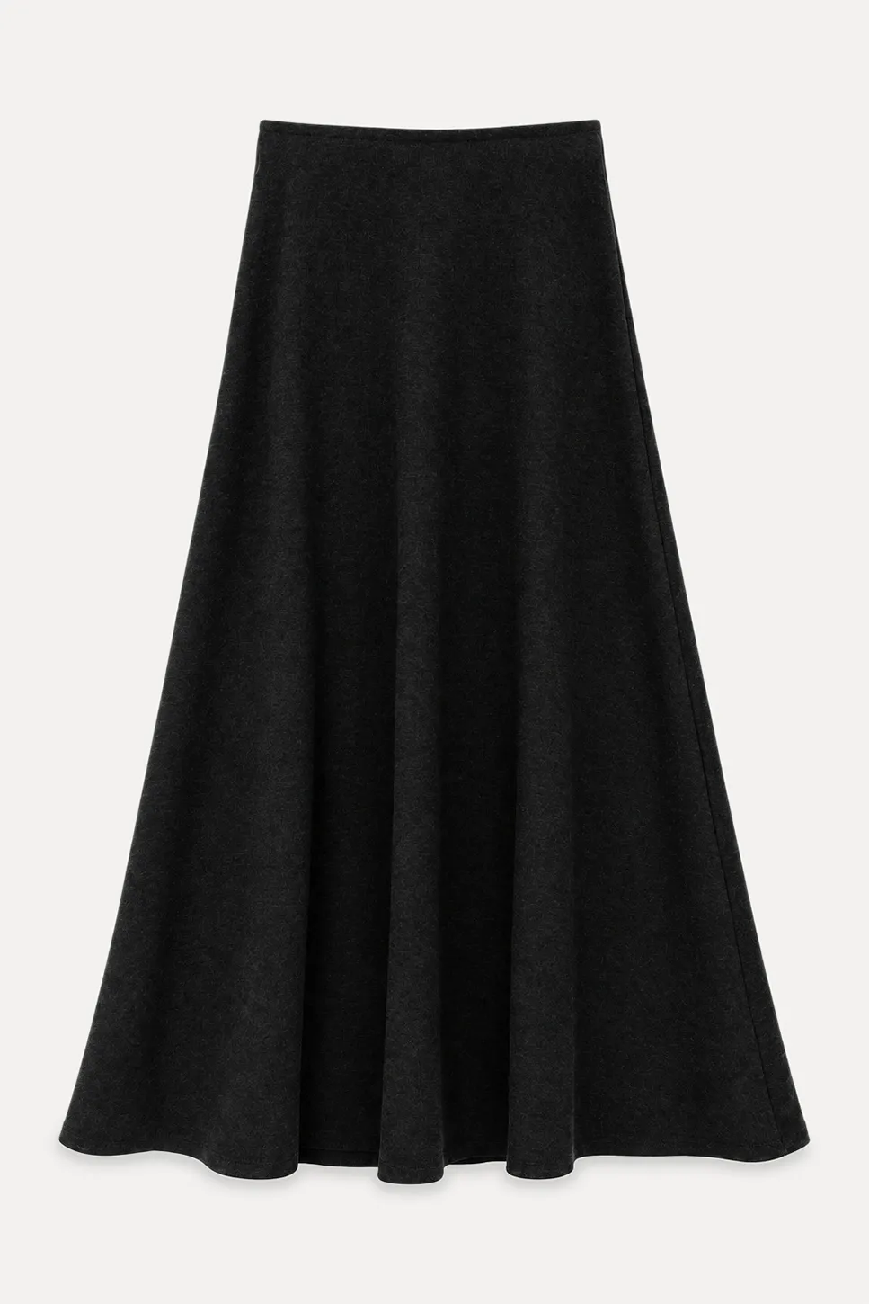 A-Line Wool Blend Midi Skirt