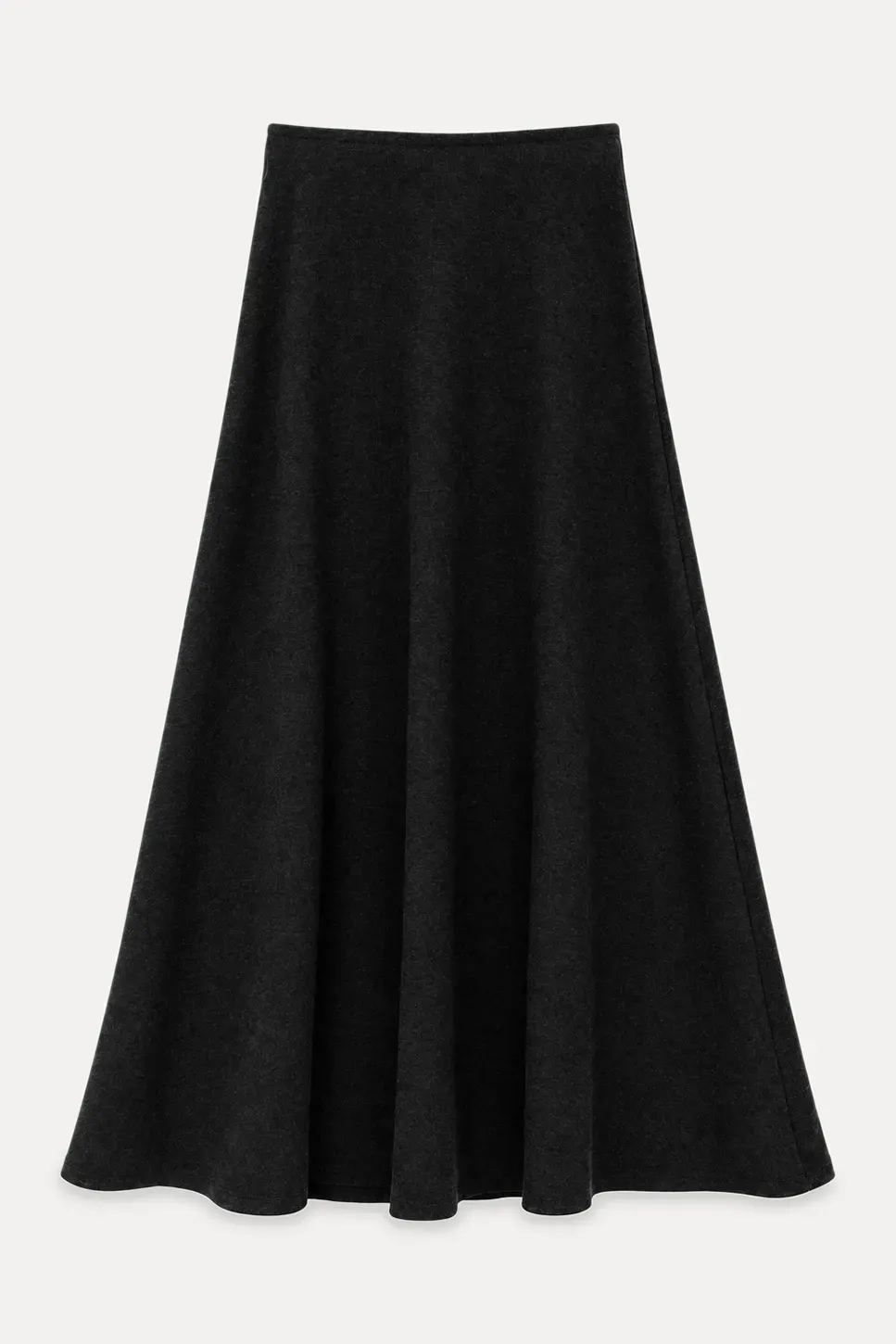 A-Line Wool Blend Midi Skirt