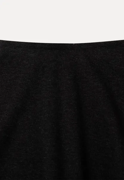 A-Line Wool Blend Midi Skirt