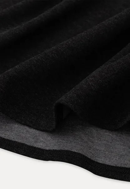 A-Line Wool Blend Midi Skirt