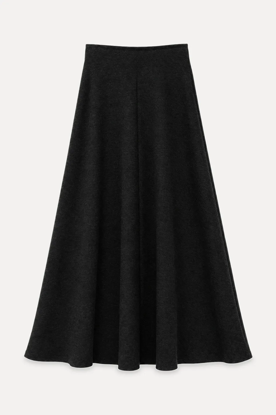 A-Line Wool Blend Midi Skirt