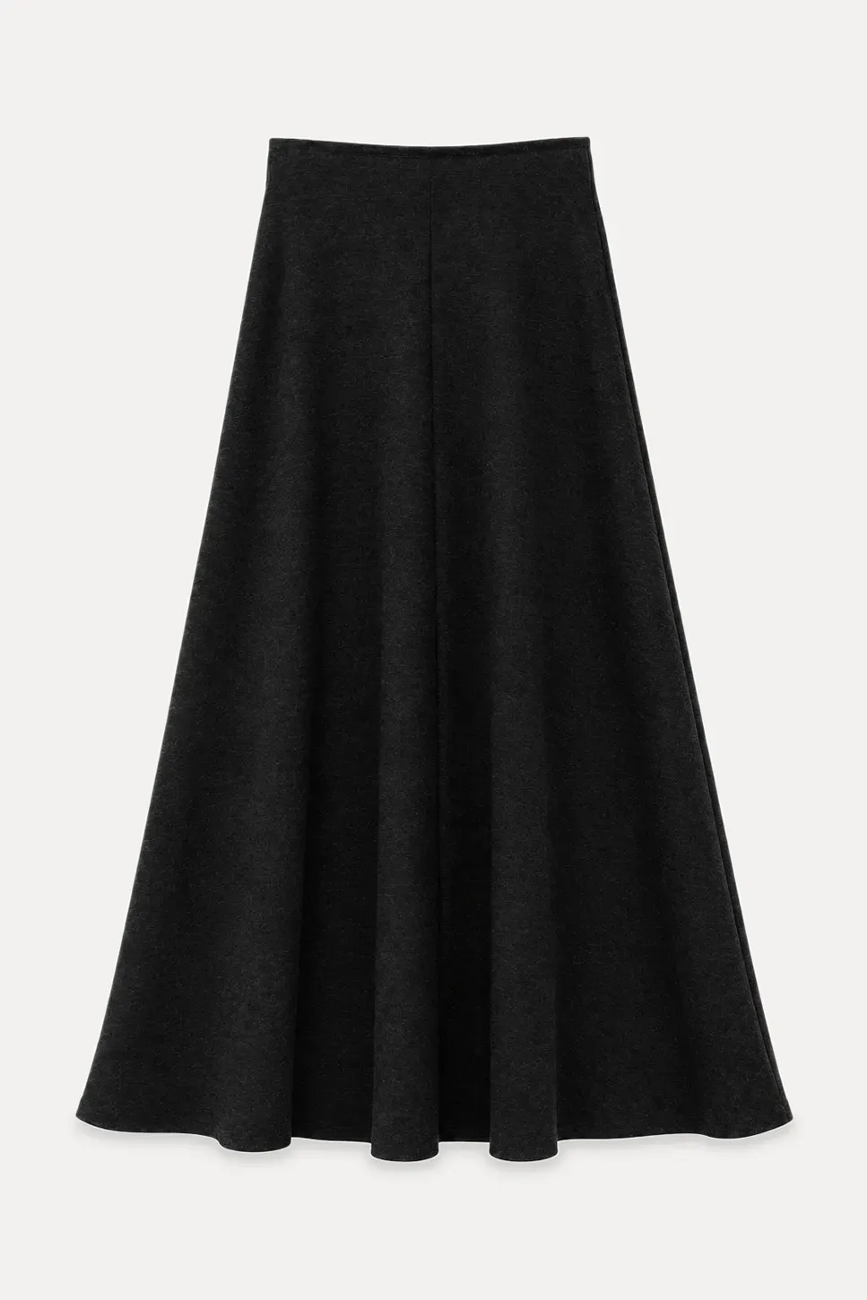 A-Line Wool Blend Midi Skirt