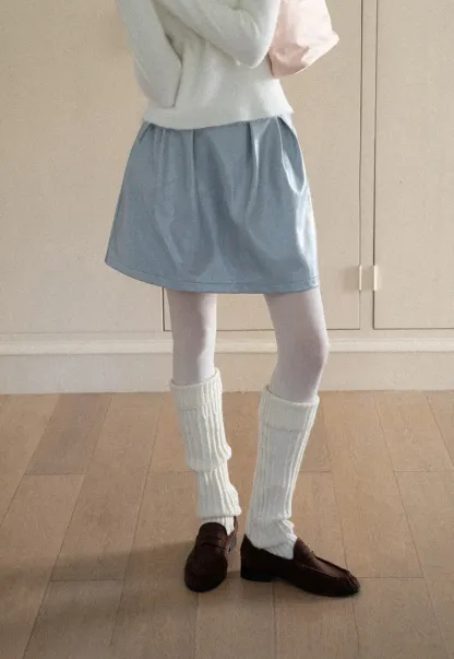 Pleated A-Line Mini Skirt