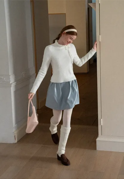 Pleated A-Line Mini Skirt