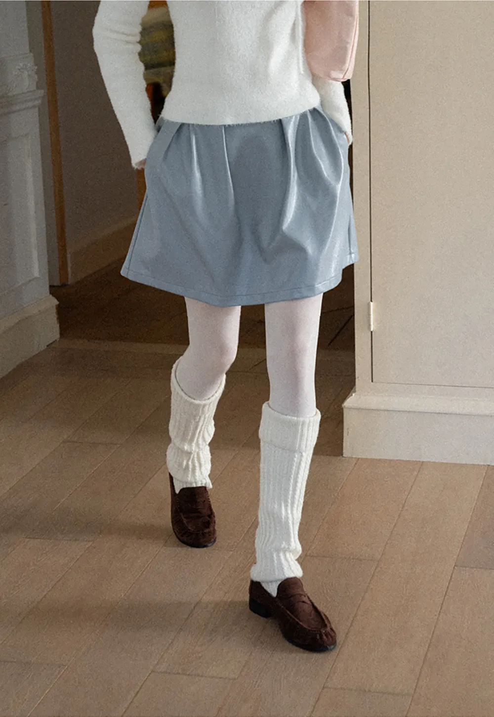 Pleated A-Line Mini Skirt