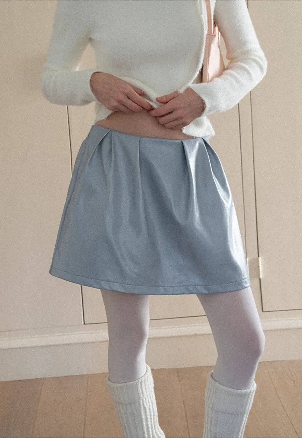 Pleated A-Line Mini Skirt