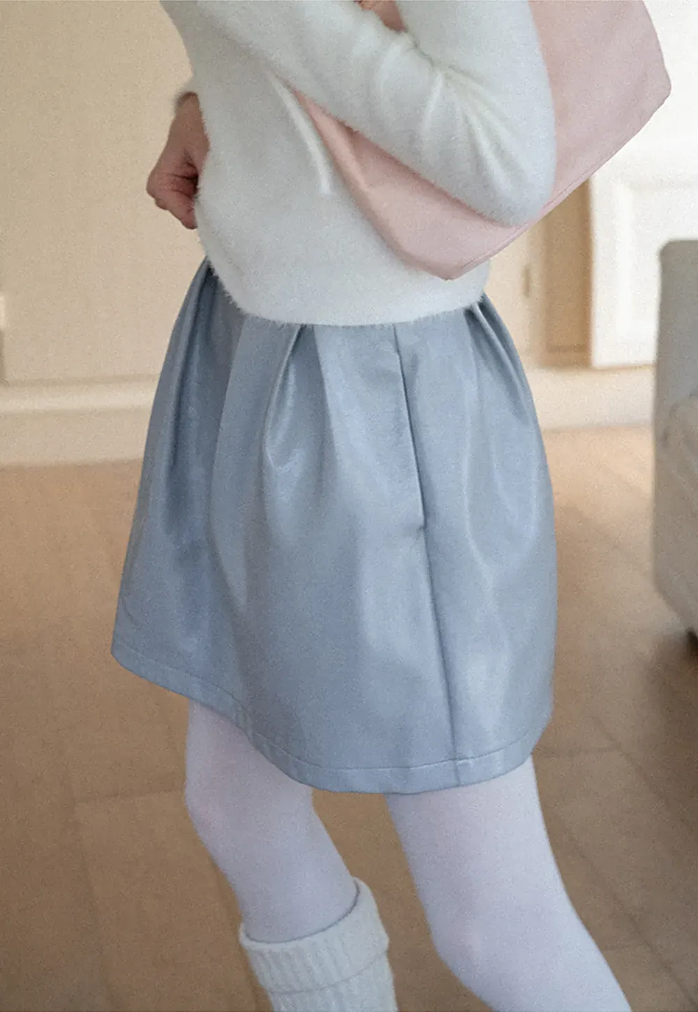 Pleated A-Line Mini Skirt