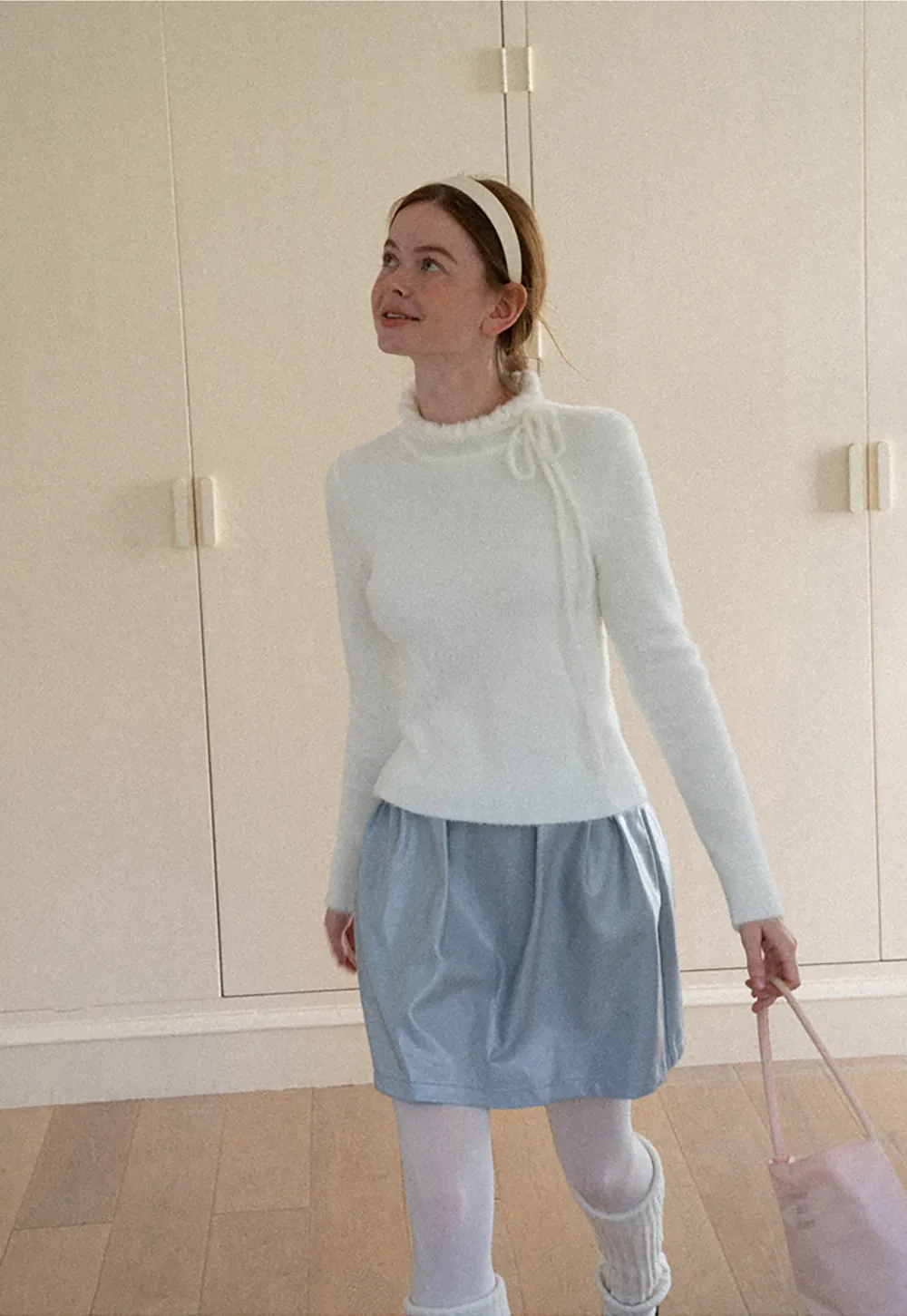 Pleated A-Line Mini Skirt