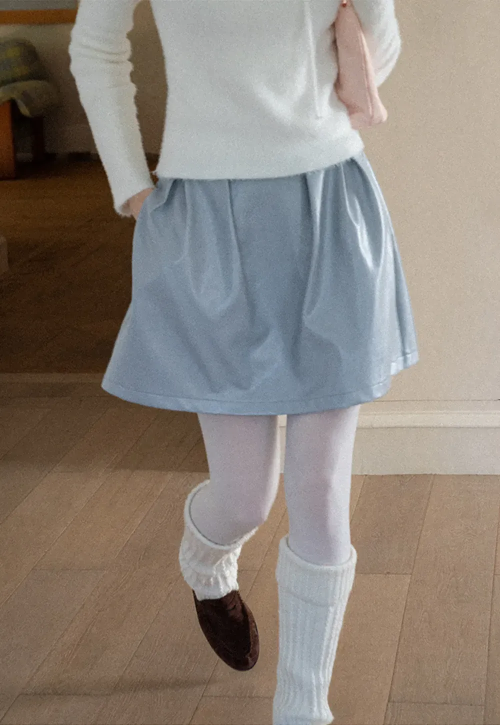 Pleated A-Line Mini Skirt