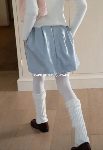 Pleated A-Line Mini Skirt