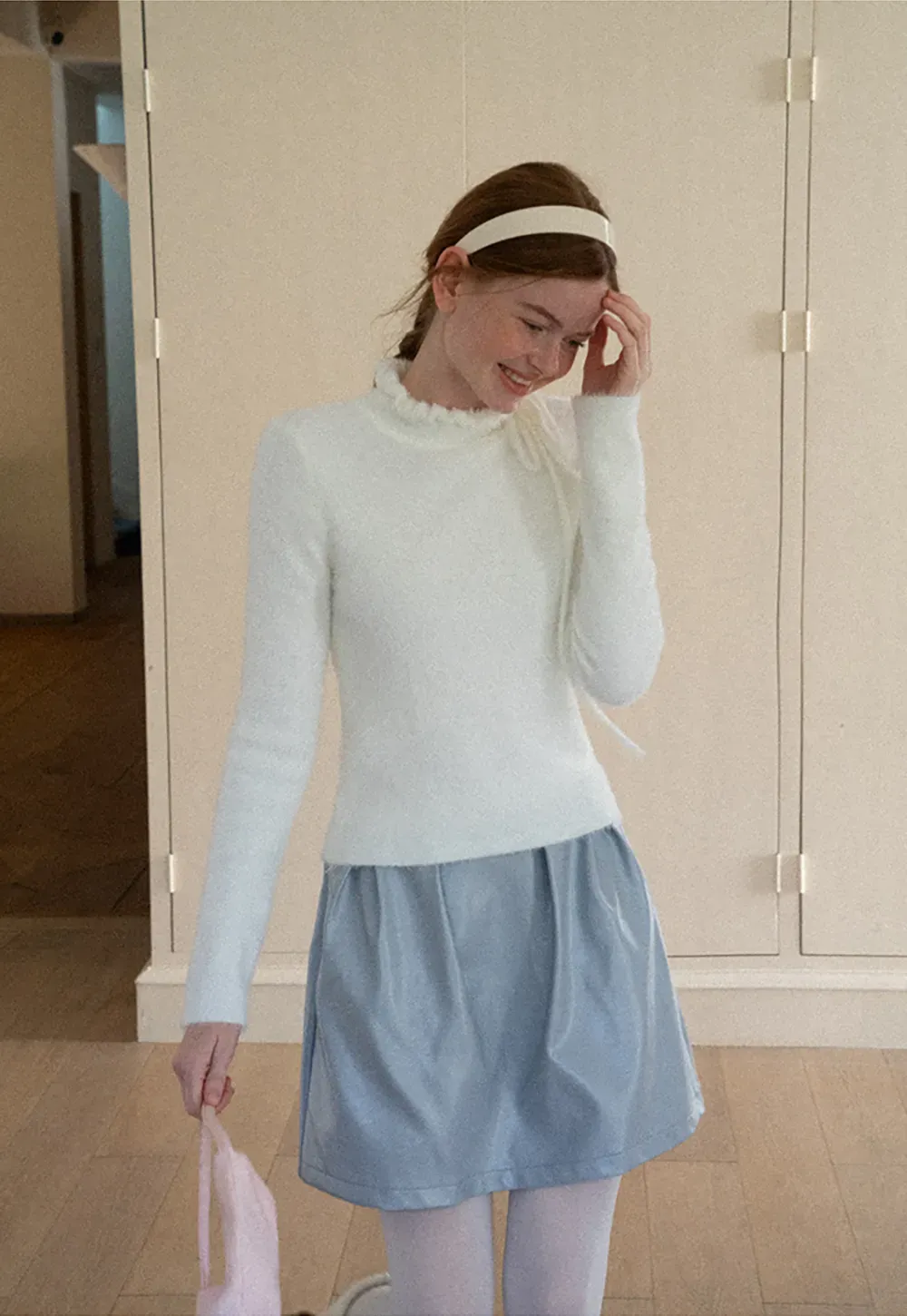 Pleated A-Line Mini Skirt