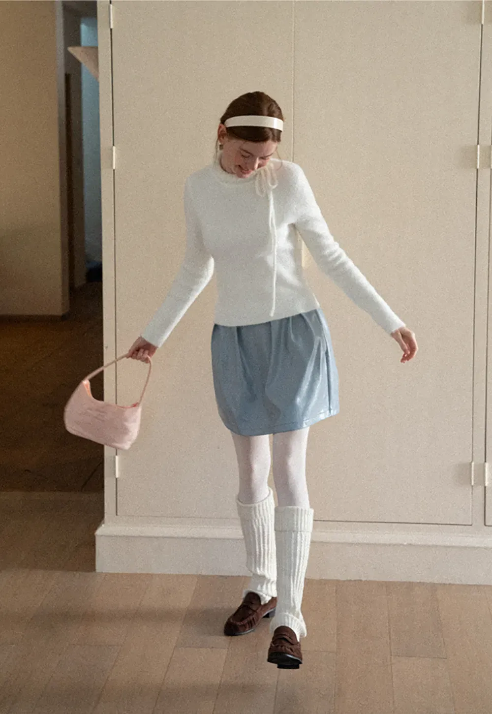 Pleated A-Line Mini Skirt