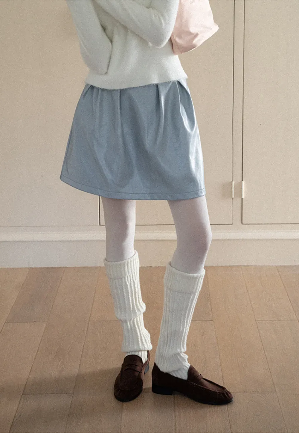 Pleated A-Line Mini Skirt