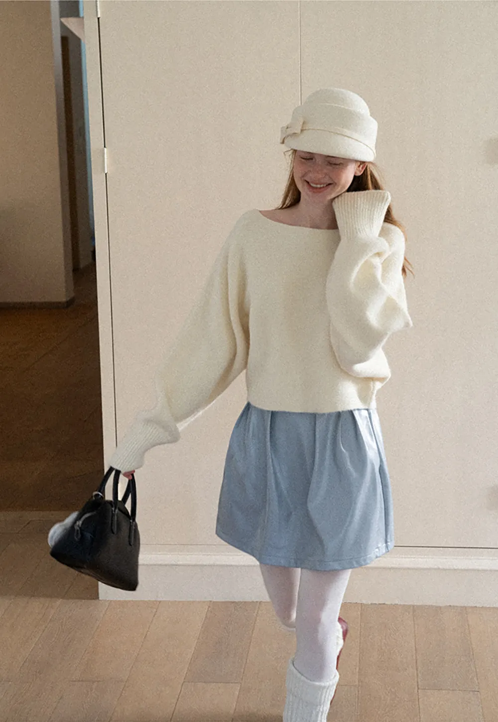 Pleated A-Line Mini Skirt