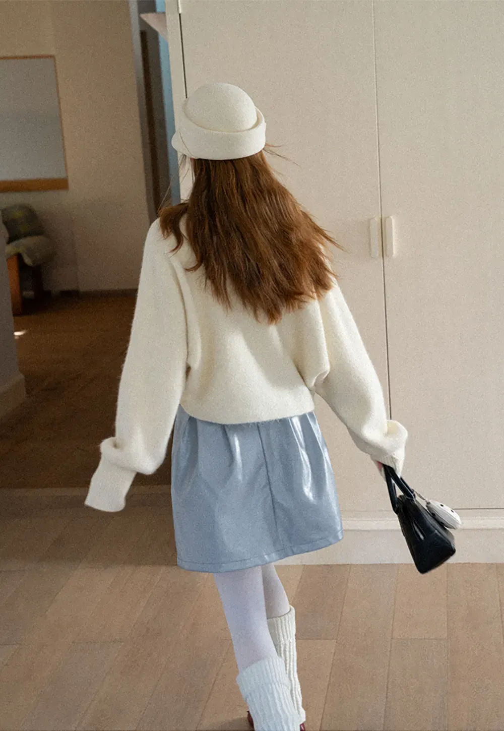 Pleated A-Line Mini Skirt