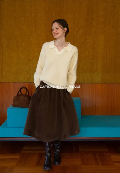 High Waist Pleated A Line Skirt