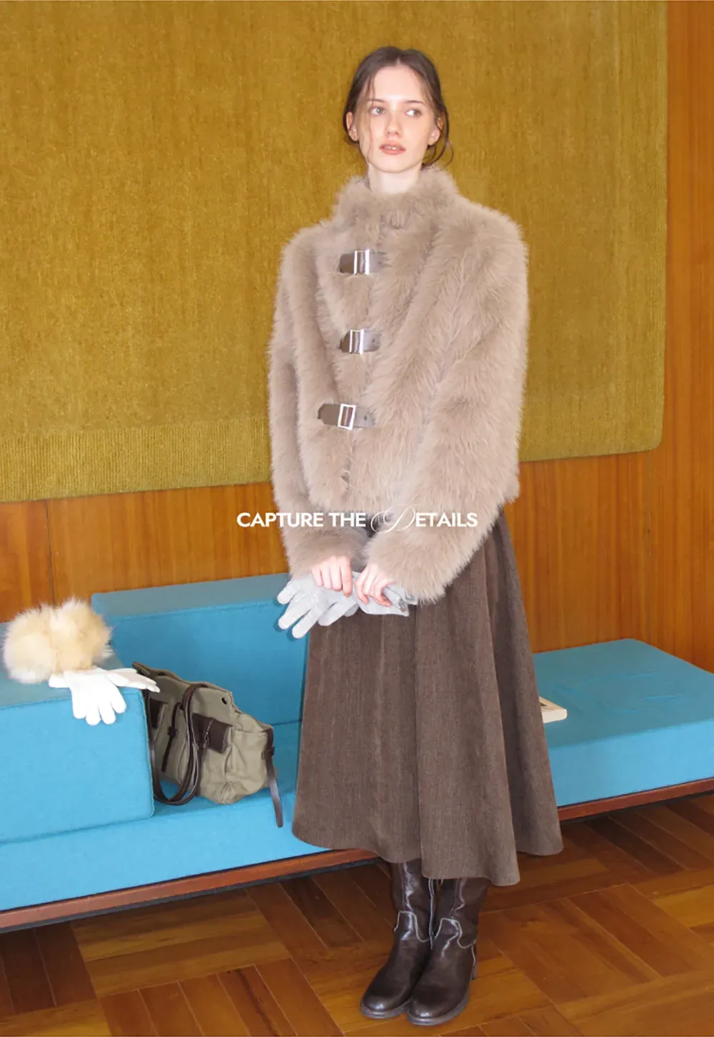 High Waist Pleated A Line Skirt