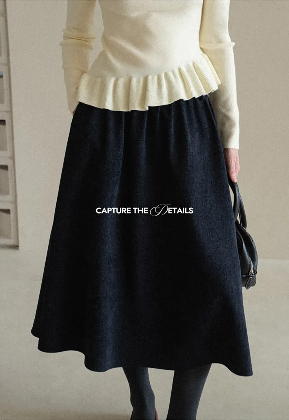 High Waist Pleated A Line Skirt
