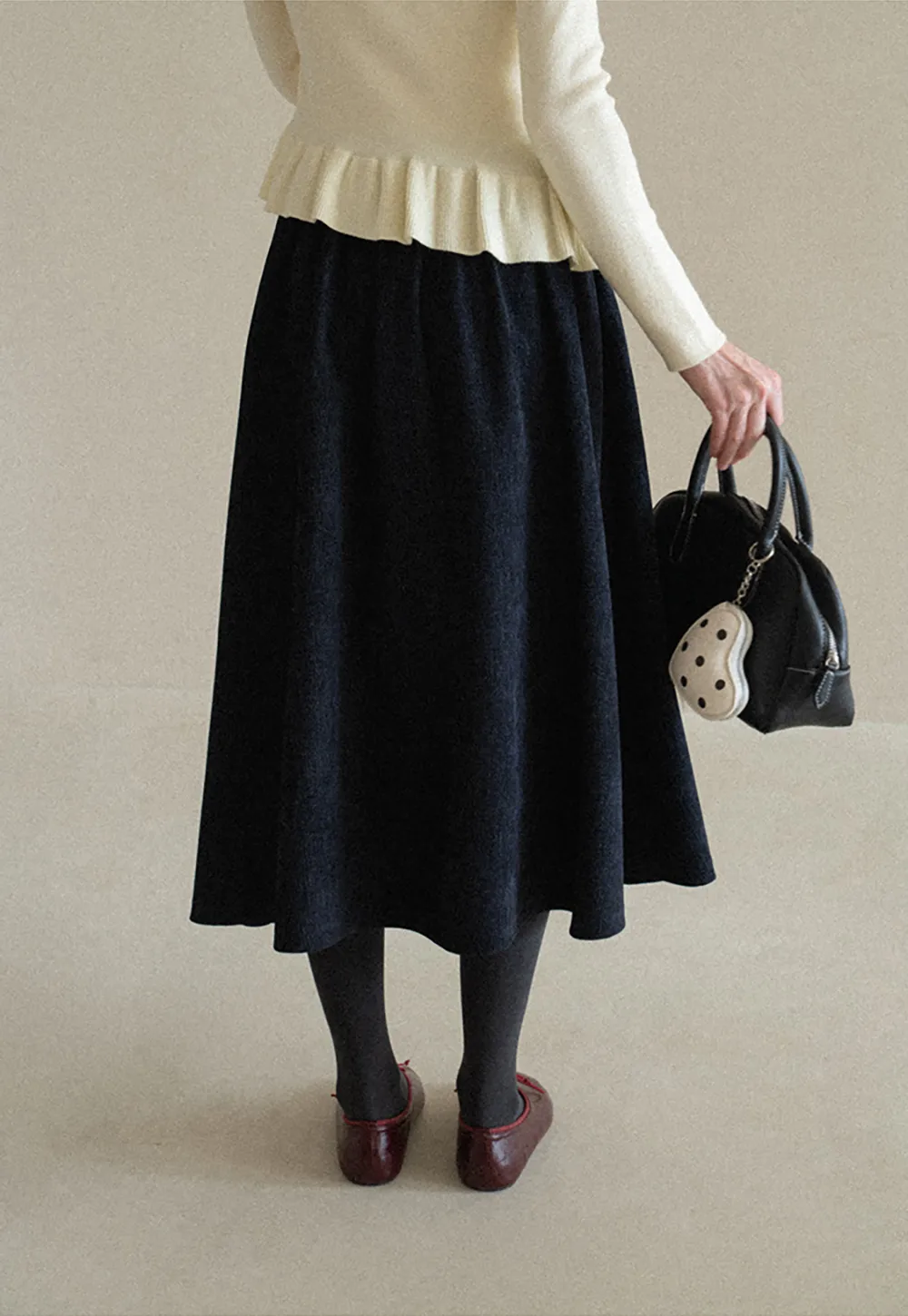 High Waist Pleated A Line Skirt