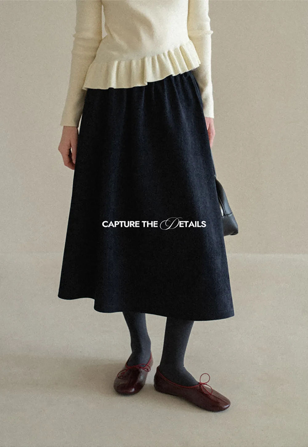 High Waist Pleated A Line Skirt