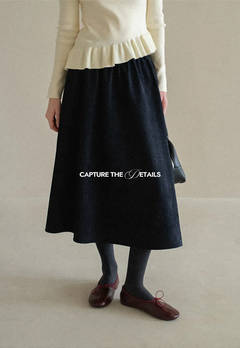 High Waist Pleated A Line Skirt