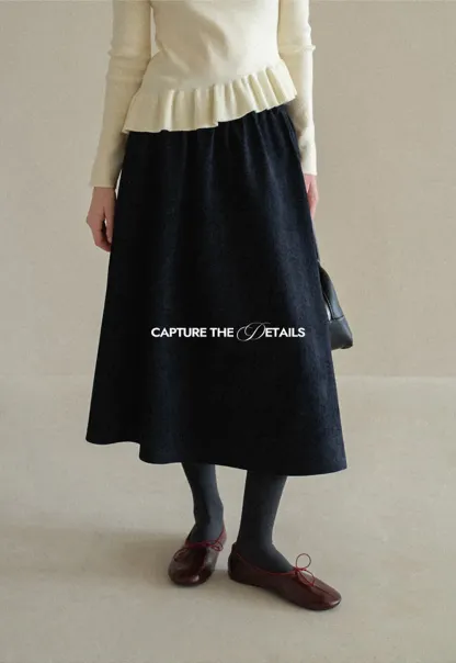 High Waist Pleated A Line Skirt