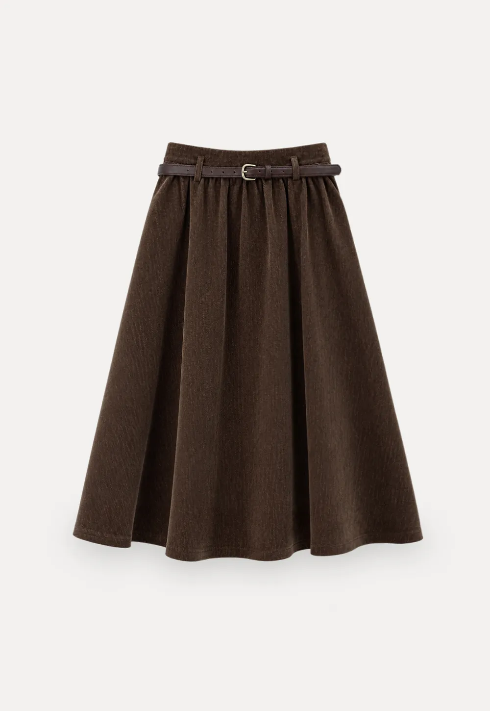 High Waist Pleated A Line Skirt