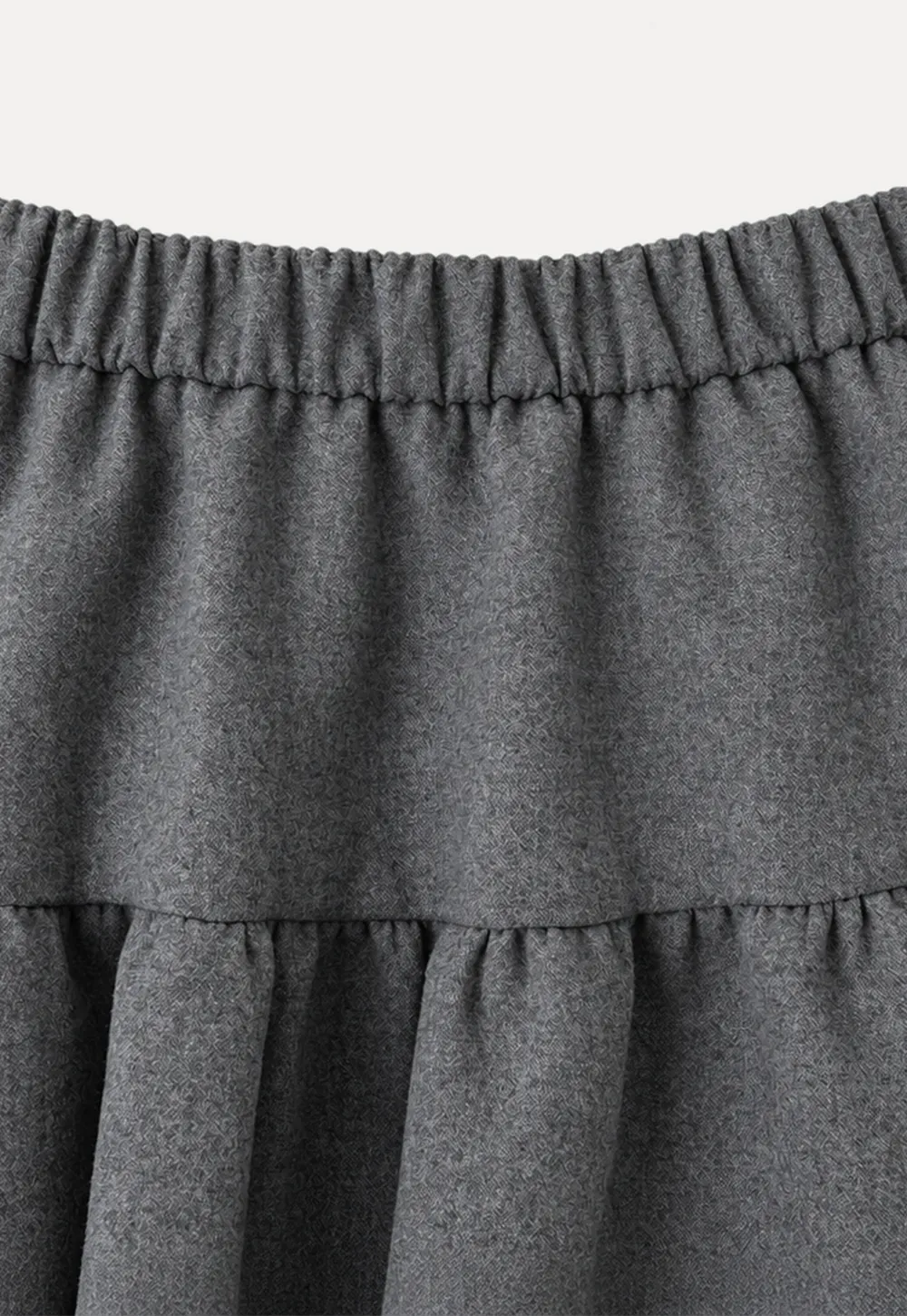 Tiered A-Line Wool Blend Skirt