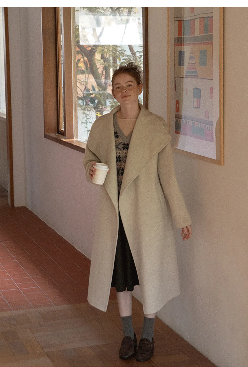 Tiered A-Line Wool Blend Skirt