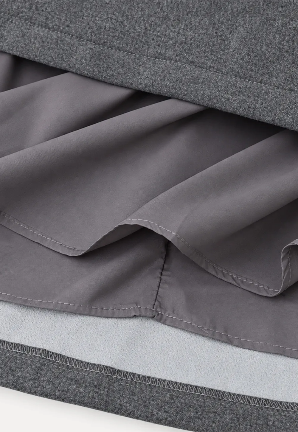 Tiered A-Line Wool Blend Skirt