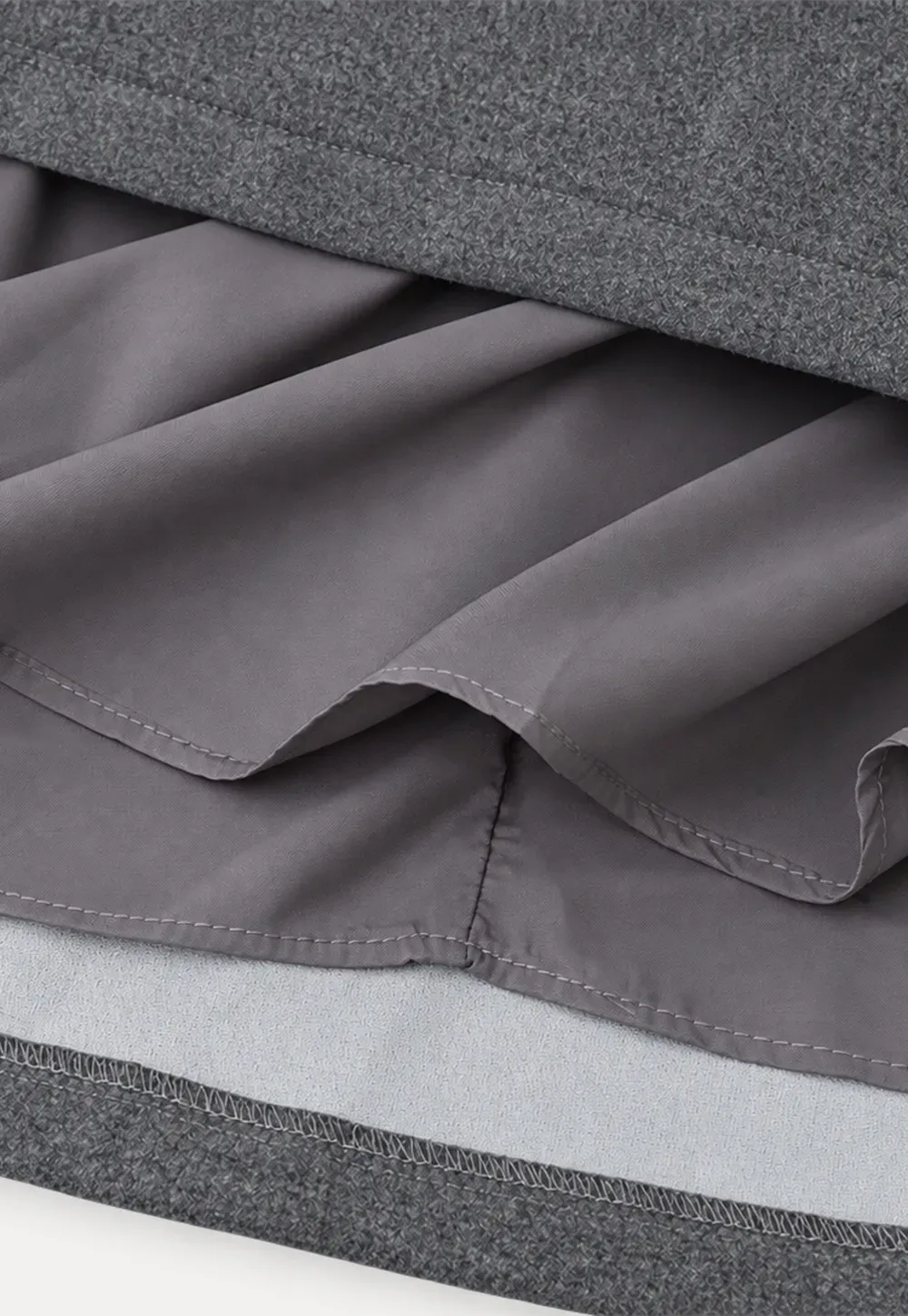 Tiered A-Line Wool Blend Skirt