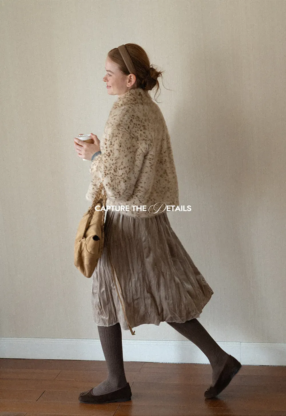 Elastic Waist Pleated Flowing Skirt
