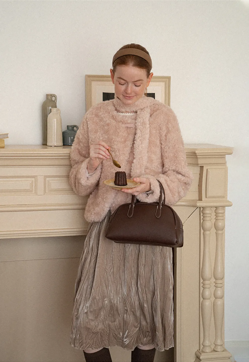 Elastic Waist Pleated Flowing Skirt