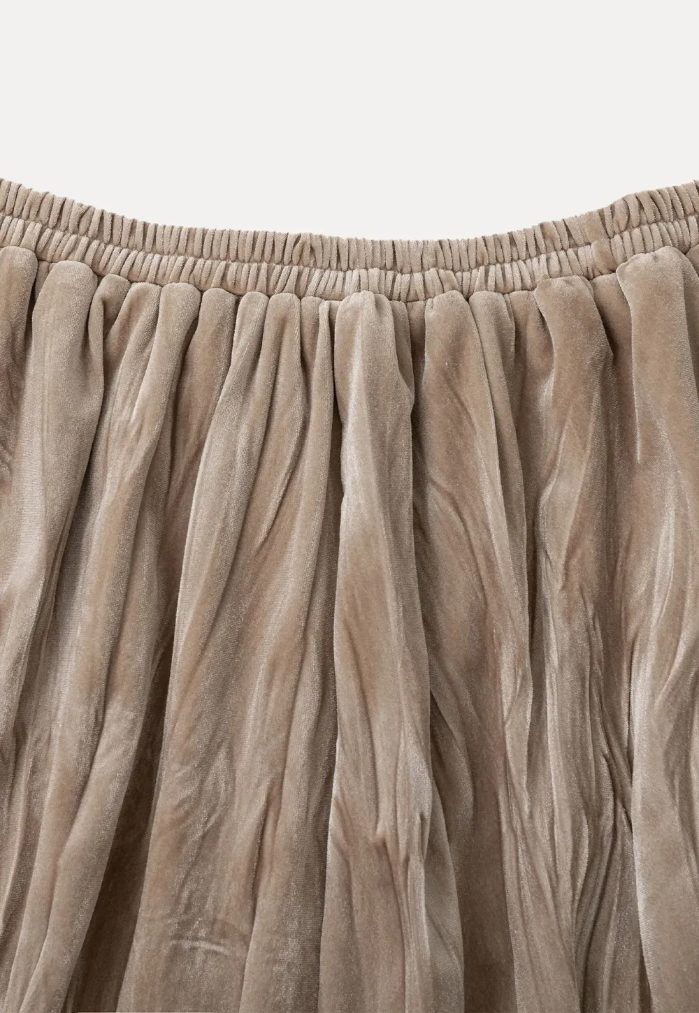 Elastic Waist Pleated Flowing Skirt