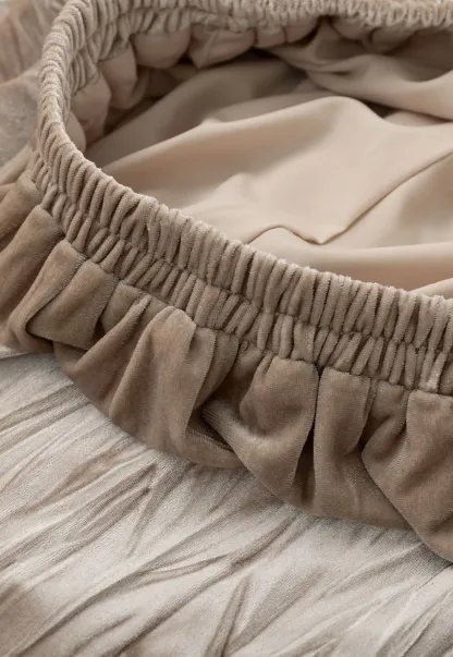 Elastic Waist Pleated Flowing Skirt