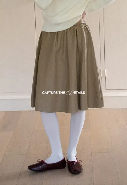 High Waist A Line Leather Skirt
