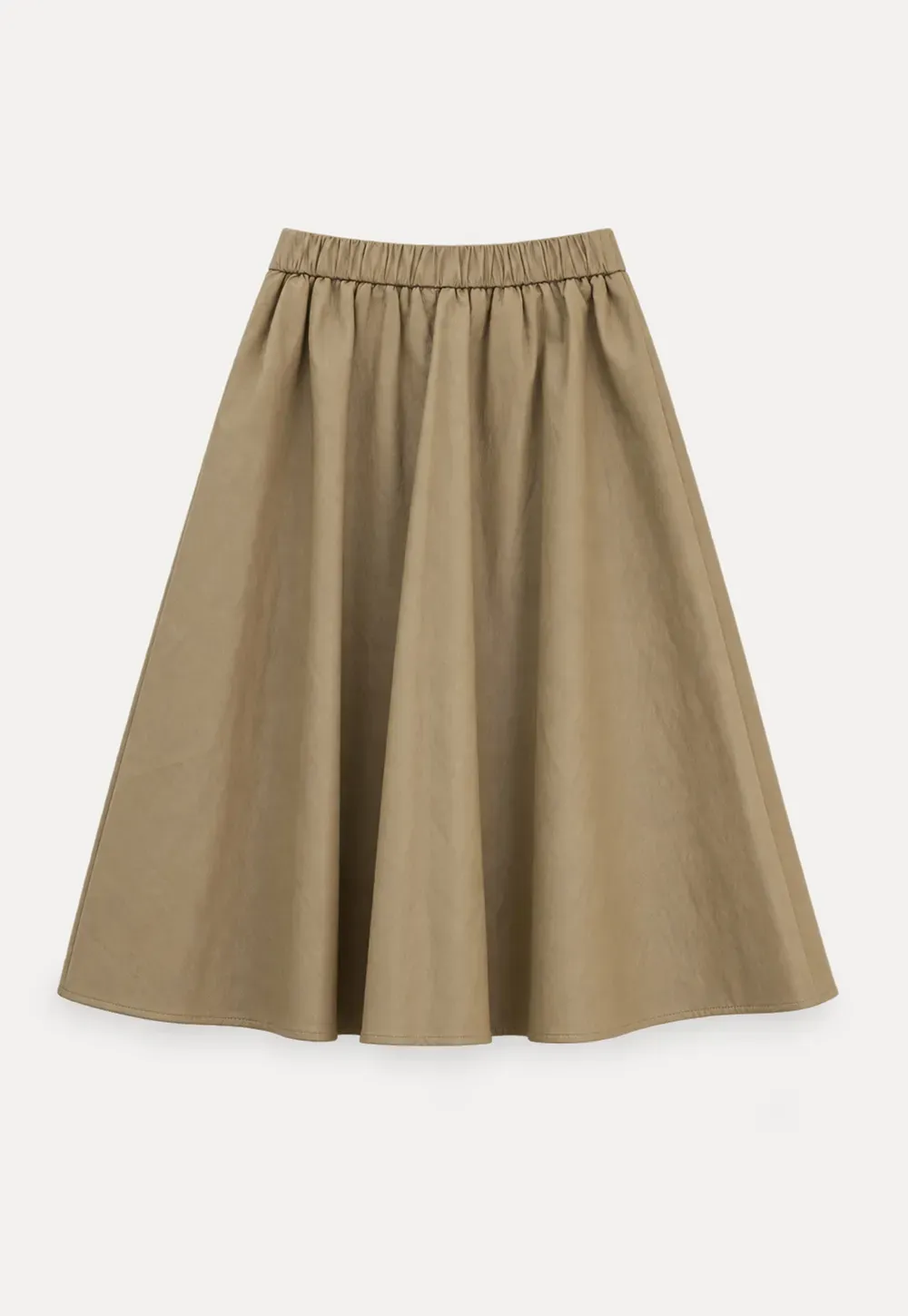 High Waist A Line Leather Skirt