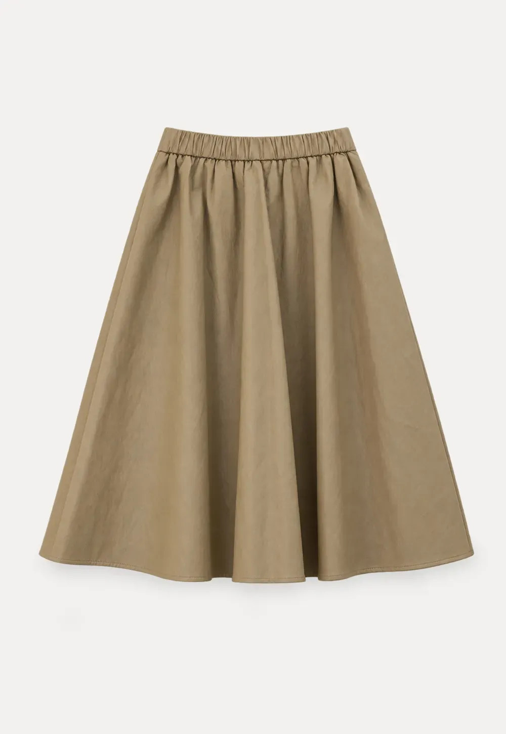 High Waist A Line Leather Skirt