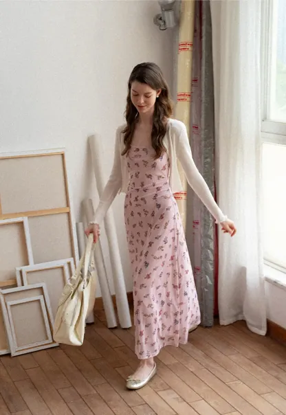 Ribbed Knit Cardigan with Pearl Buttons and Scallop Hem