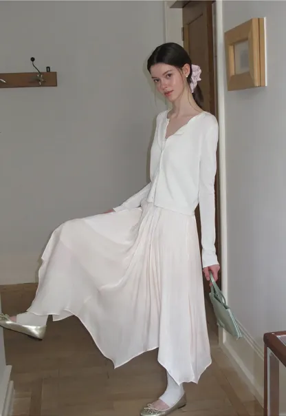 V Neck Long Sleeve Knit Sweater