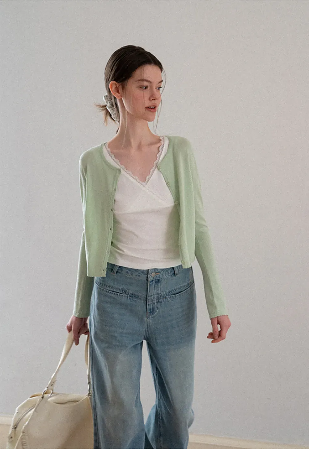 V Neck Long Sleeve Knit Sweater