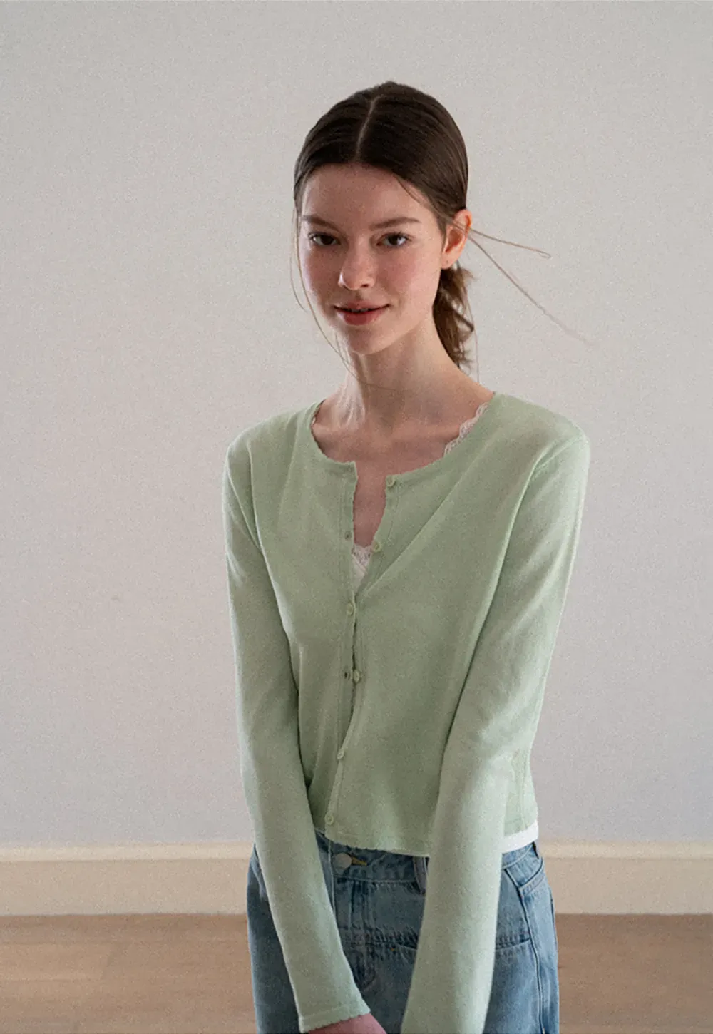 V Neck Long Sleeve Knit Sweater