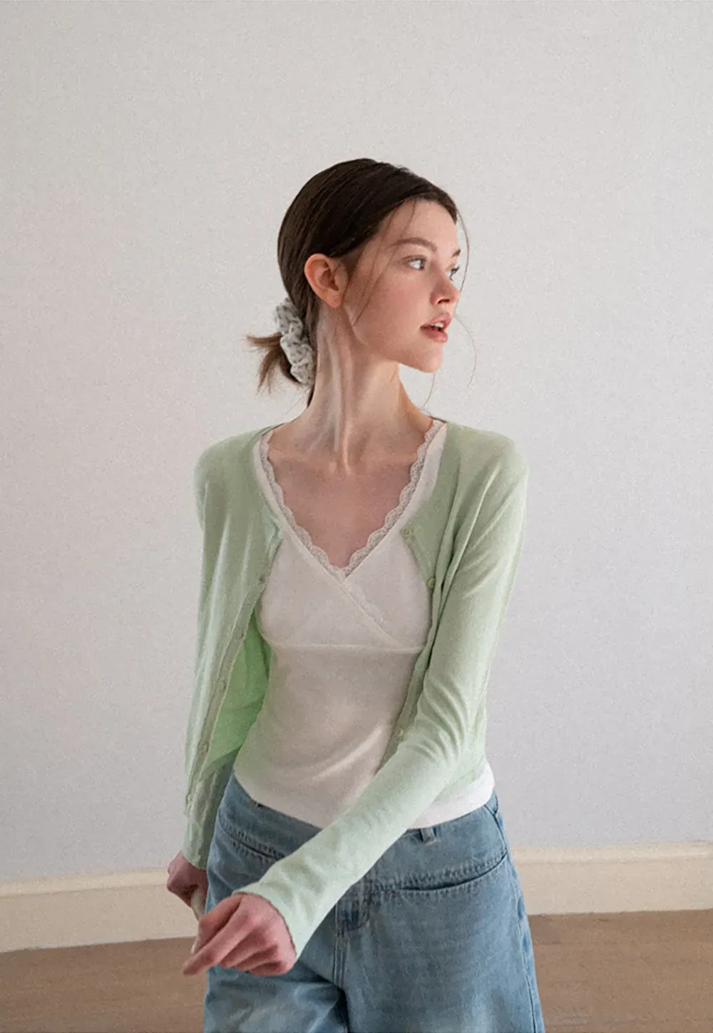 V Neck Long Sleeve Knit Sweater