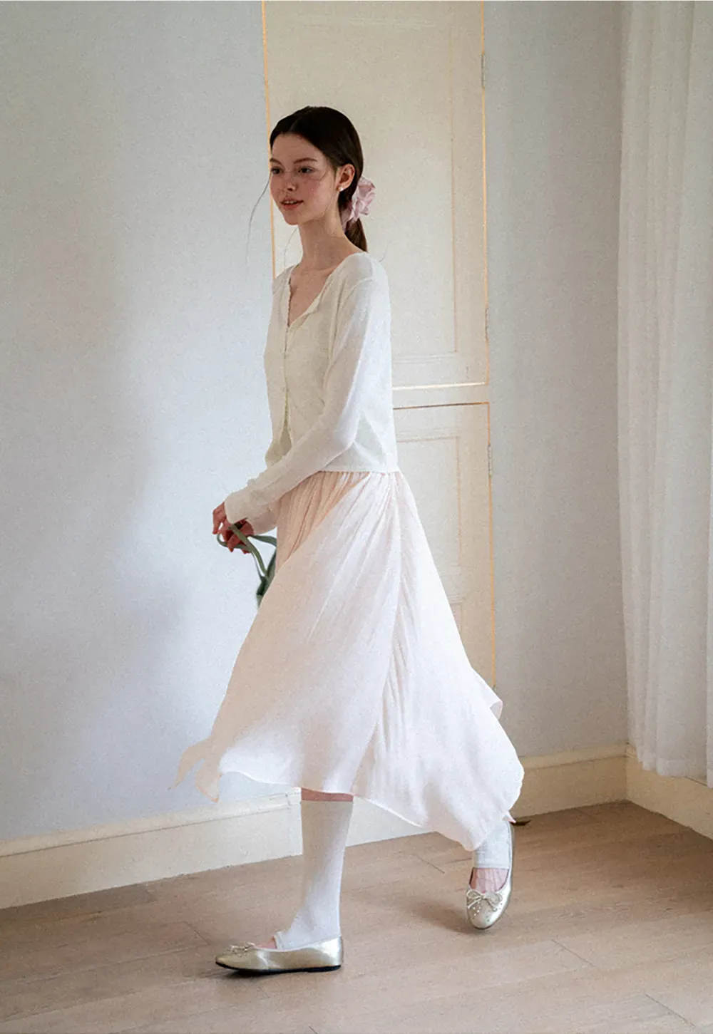 V Neck Long Sleeve Knit Sweater