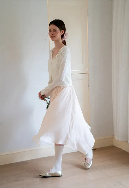 V Neck Long Sleeve Knit Sweater