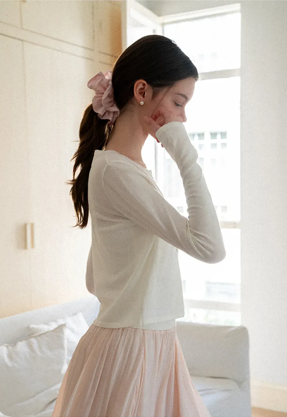 V Neck Long Sleeve Knit Sweater