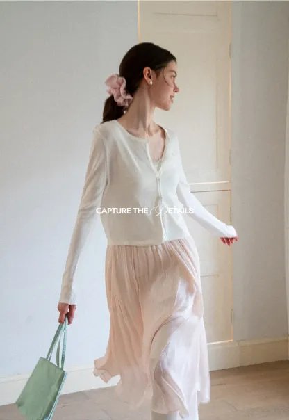 V Neck Long Sleeve Knit Sweater