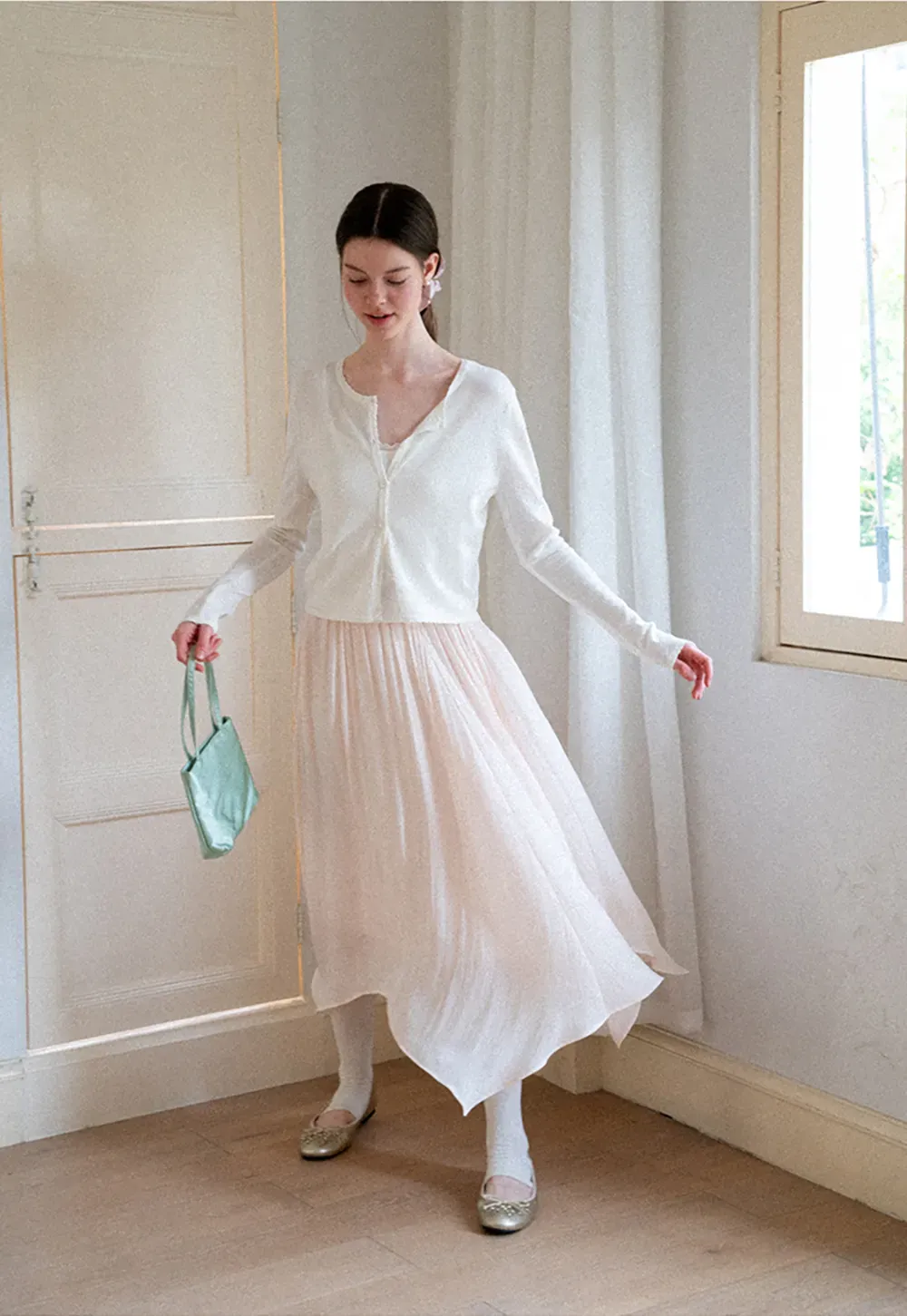 V Neck Long Sleeve Knit Sweater